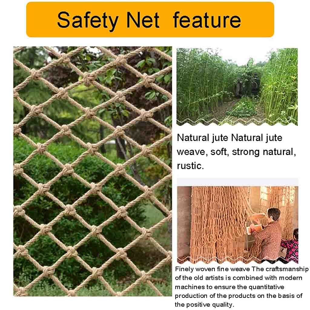 Hanf-Frachtnetz für Kinder – 12 mm Sicherheitsnetz für Fallschutz, Gartendekoration, Vogelklettern & Außenbereich – langlebiges Seilnetz