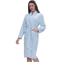 Premium Fleece Womens Robe, Super Soft Cozy Bathrobe for Women Long Plush Shawl Collar Spa Warm Quick Dry