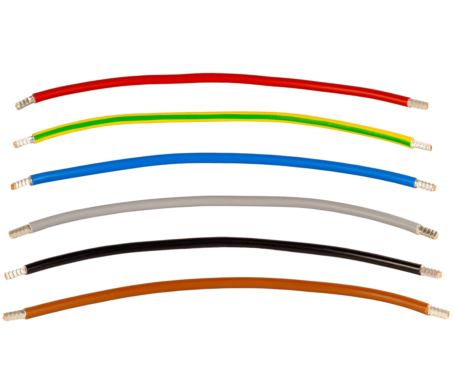 ALPTEG Verdrahtungsbrücken H07V-K flexibel 125mm 265mm 365mm 500mm 1000mm Schwarz, Blau, Grün, Gelb, Grau, Braun, Rot 6mm² 10mm² 16mm² (10mm² 365mm Grau)