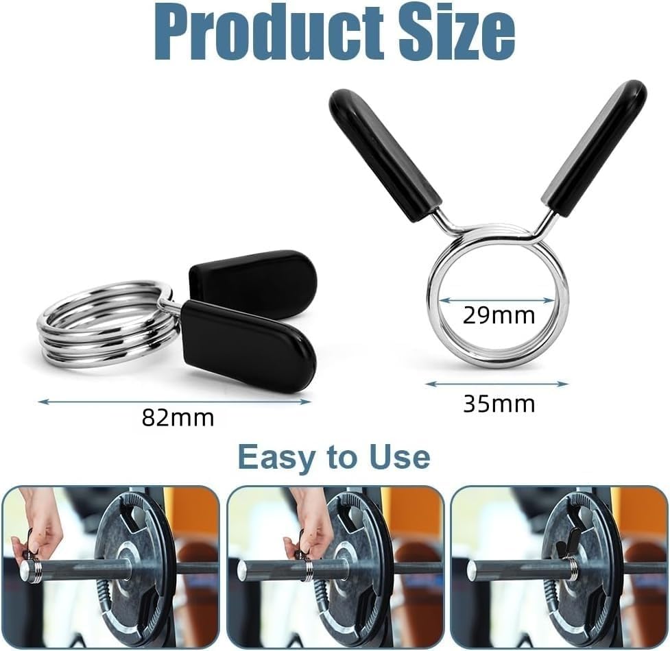 Bnnrjia 6 stuks halterklemmen, 3 cm/1,18 inch antislip halterclips, quick release halterhalsbanden, vergrendelingsplaten staafkragen voor sportschool, training, gewichtheffen, powerlifting fitness
