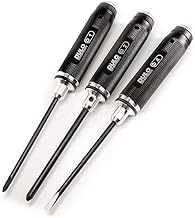 Raywood DULO RC Maintenance Screwdriver, Plus and Minus 3-Piece Set for RC Cars, Repair, Maintenance, Radio Control, Drone Setting (Plus, Minus, Black)