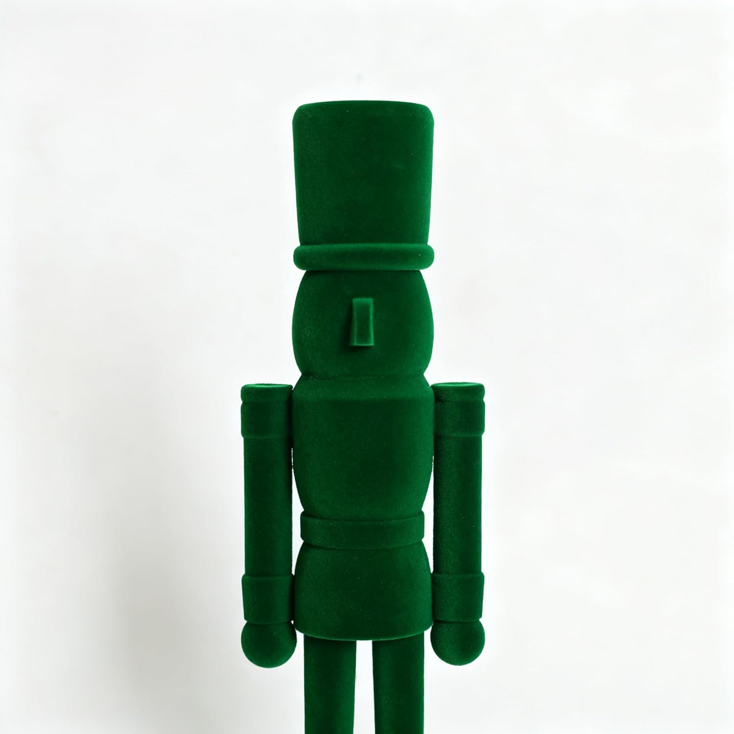 15 Inch Green Velvet Nutcracker Soldier Figurine - Luxury Wooden Christmas Mantel Decor – Emerald Holiday Centerpiece Statue (FLK-Green, 38cm)