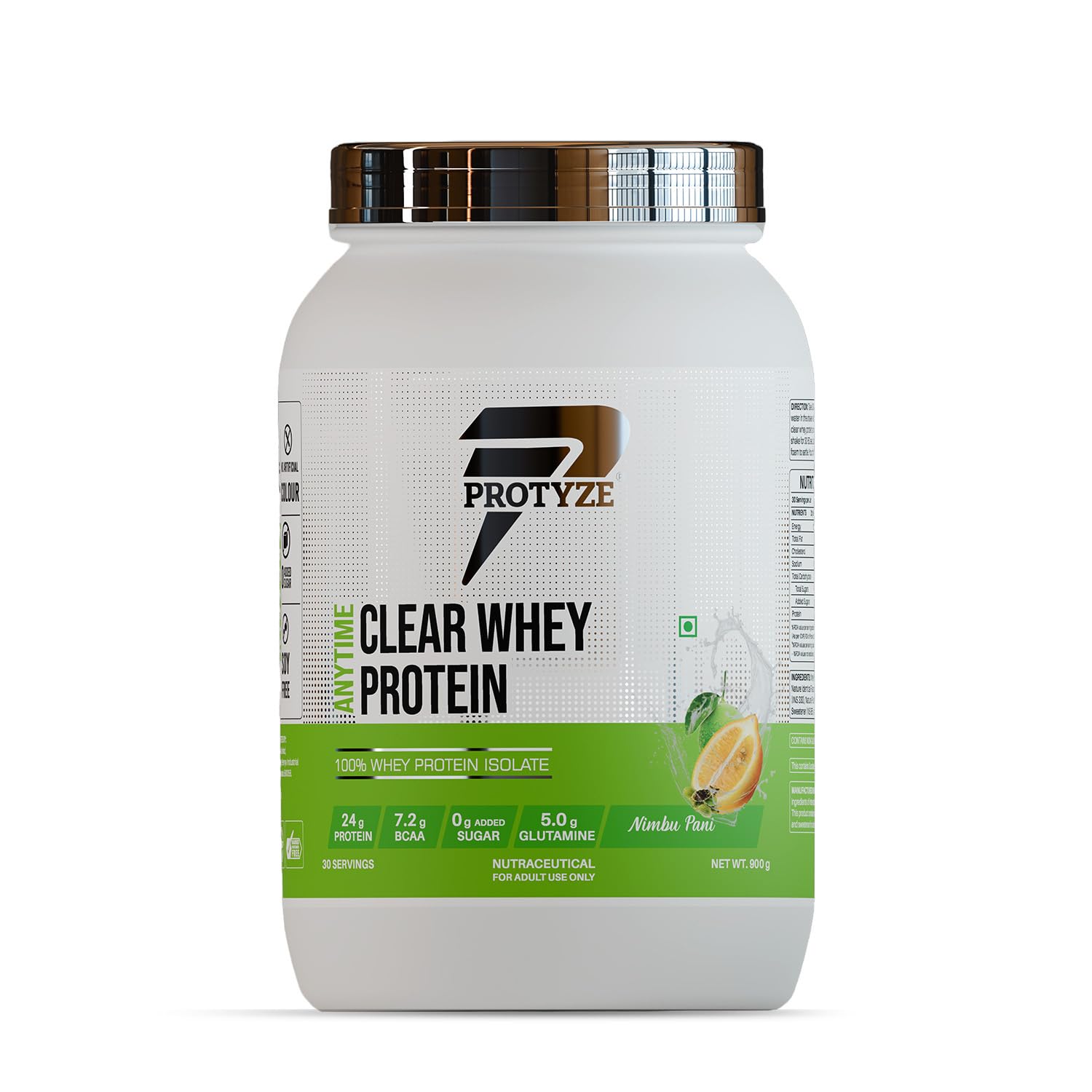 Protyze Anytime Clear Whey Protein Isolate | 24g Protein Per Scoop | Nimbu