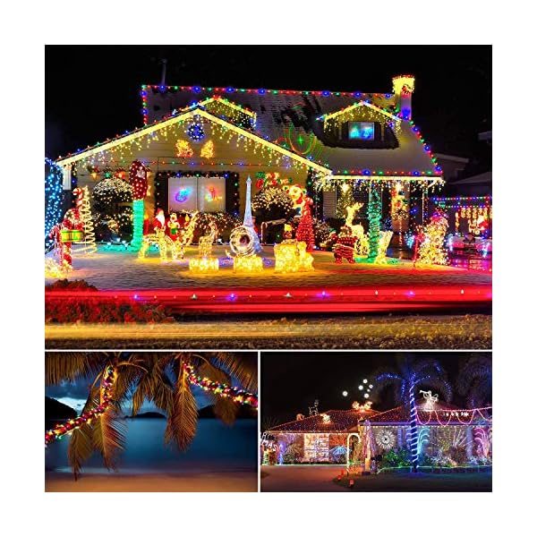 12M LED Schlauch Lichterkette Außen, USB und batteriebetriebene LED IP67 Wasserdicht Bunt Lichterschlauch mit 8 Modi… – Bild 3