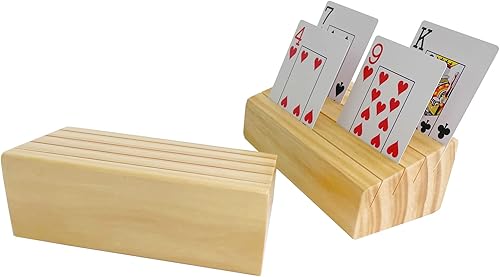 Miniatura 3 de Yuanhe Tarjeteros de madera maciza bandeja para tarjetas juego de 2