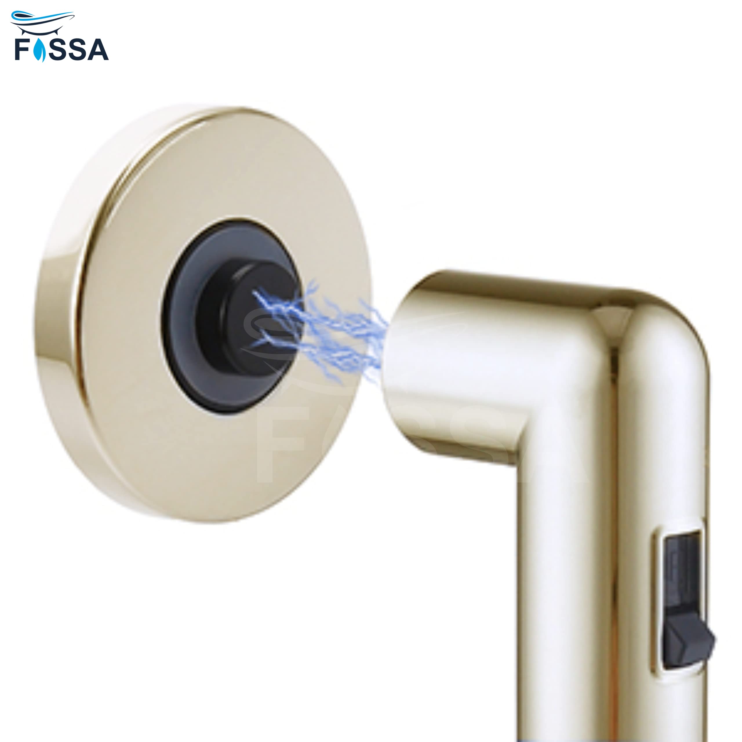 Fossa Magnetic Health Faucet ABS Body | for Toilet Handheld Bidet Sprayer with 1 Meter Stainless Steel Hose Pipe & Magnetic Wall Holder | Gold (Chrome Finish) 2