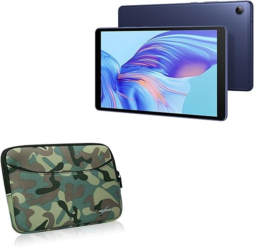 BoxWave - Funda compatible con tablet Honor X7 (funda de BoxWave)  Traje de camuflaje con bolsillo, bolsillo de neopreno con cremallera para