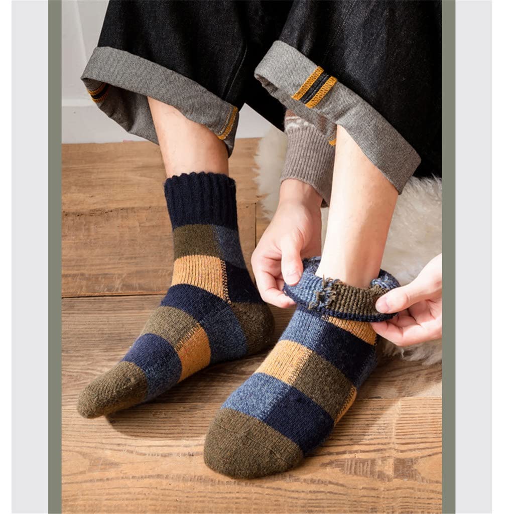 Hiver Super Épais Chaud Rétro Froid Casual Chaussettes En Cachemire Neige Chaussettes Homme Taille 38-45