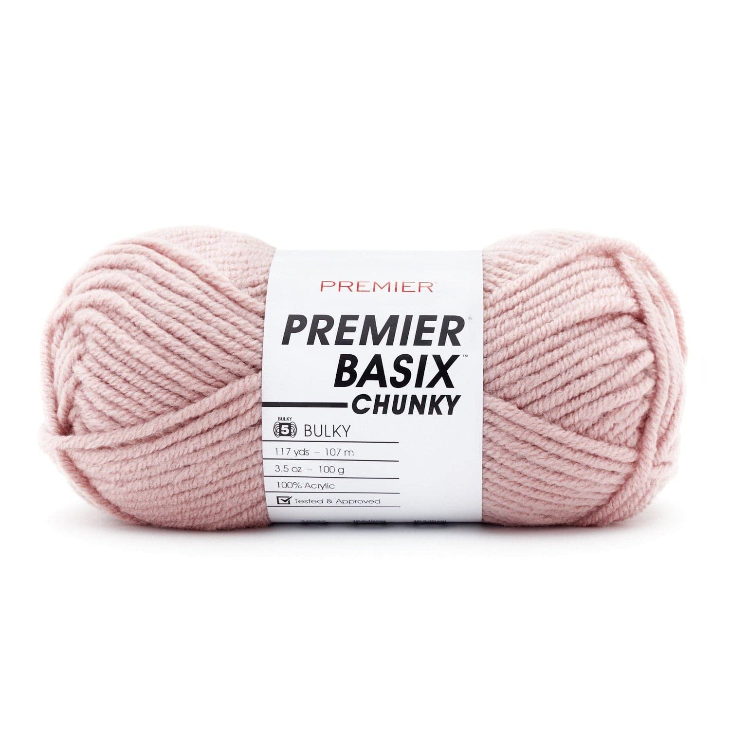 Yarn Premier Yarns Basix Chunky color Rose para tejer mantas tejidas