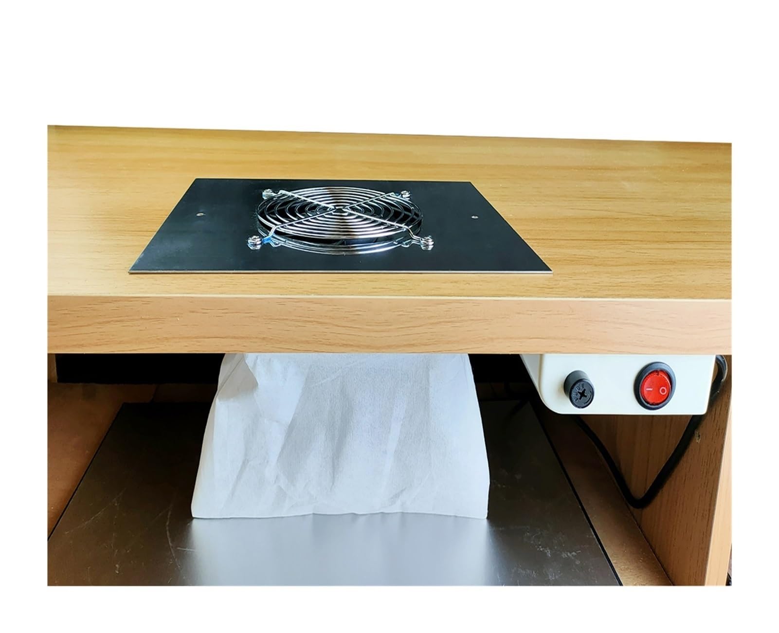 MRKU Aspirateur à poussière pour Ponceuse à Ongles avec Filtre Lavable, Faible Niveau sonore, 60 W, Design de Bureau intégré, idéal pour la manucure à Domicile. Récupère Les copeaux et Convient parfa