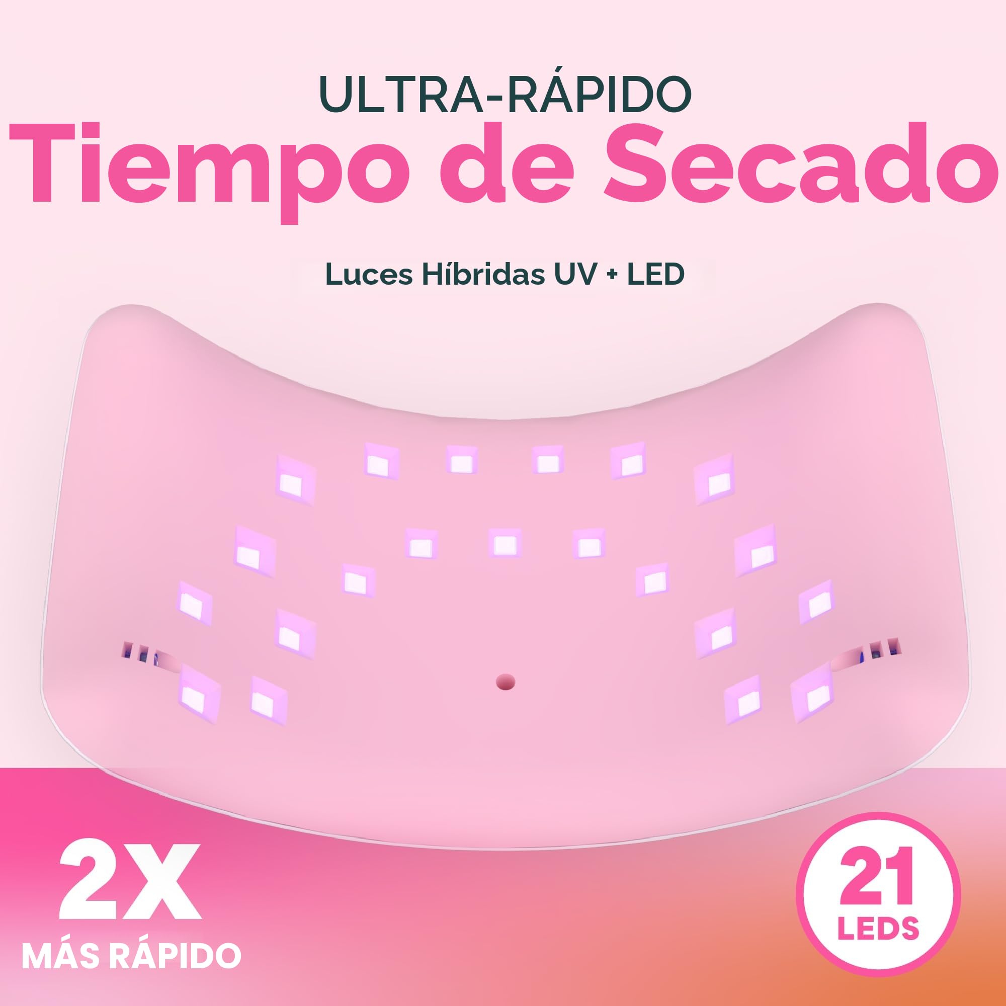 SUNUV Lámpara LED Uñas Lámpara de Uñas Secador de Uñas Rosa con Sensor de Inicio Automático, Pantalla LCD y Temporizador de 30/60/99s