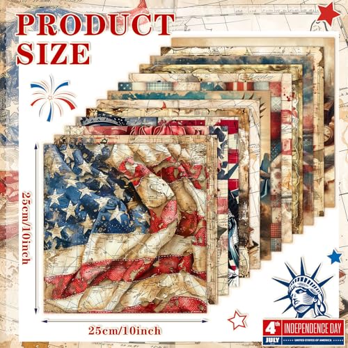 Ganeen-60-Pcs-10-x-10-Inch-Vintage-Patriotic-Quilting-Fabric-Squares-Memorial-Day-American-Flag-Fabric-Bundle-Retro-4th-of-July-Fat-Patchwork-Precut-Stripes-for-Handmade-Material-Sewing-DIY-Crafts Ganeen 60 Pcs 10 x 10 Inch Vintage Patriotic Quilting Fabric Squares Memorial Day American Flag Fabric Bundle Retro 4th of July Fat Patchwork Precut Stripes for Handmade Material Sewing DIY Crafts