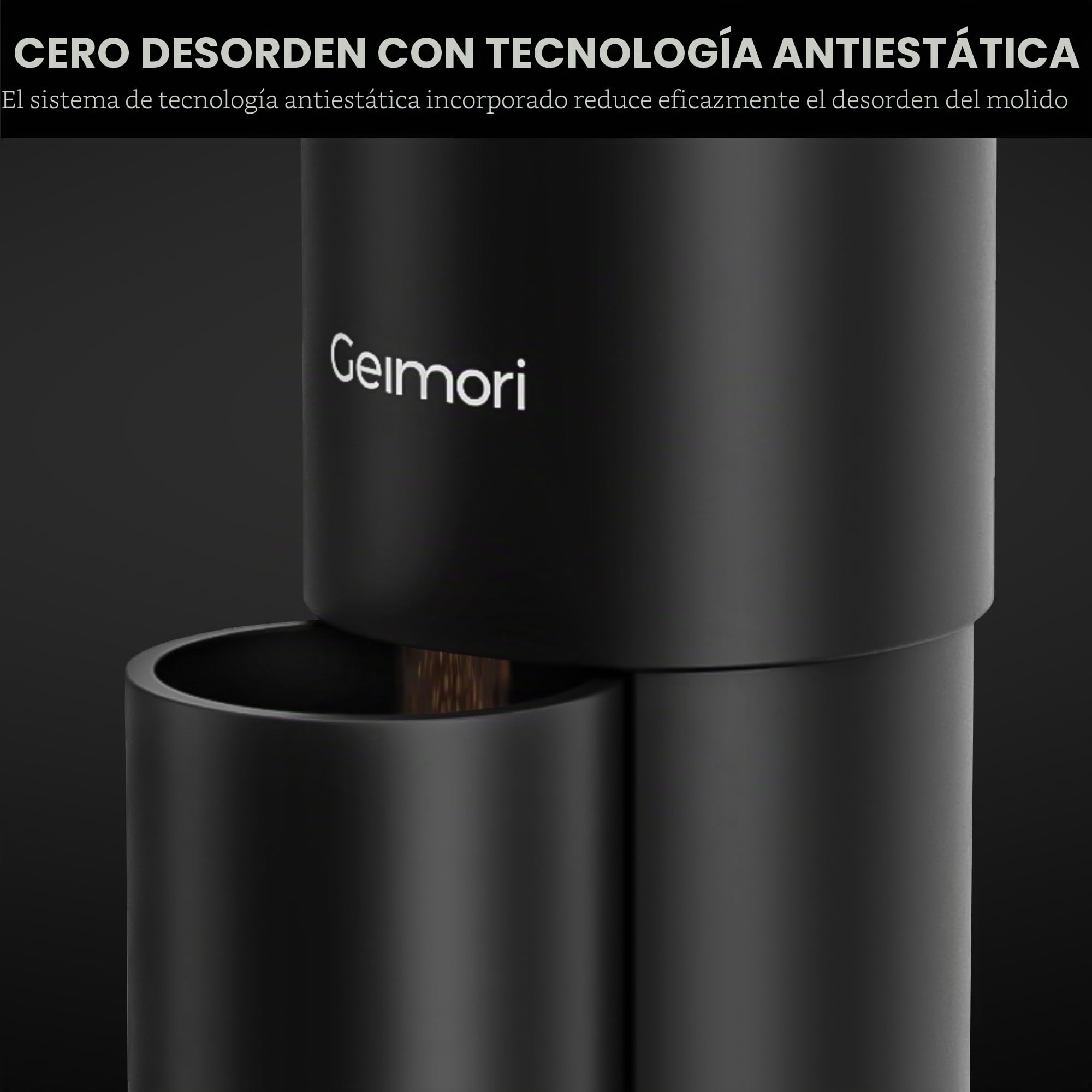 Molinillo de café wirsh Geimori T38 Plus, molinillo eléctrico portátil con rebaba cónica, ajustes de molienda continua de fino a grueso para espresso, goteo, prensa francesa, uso doméstico y de viaje