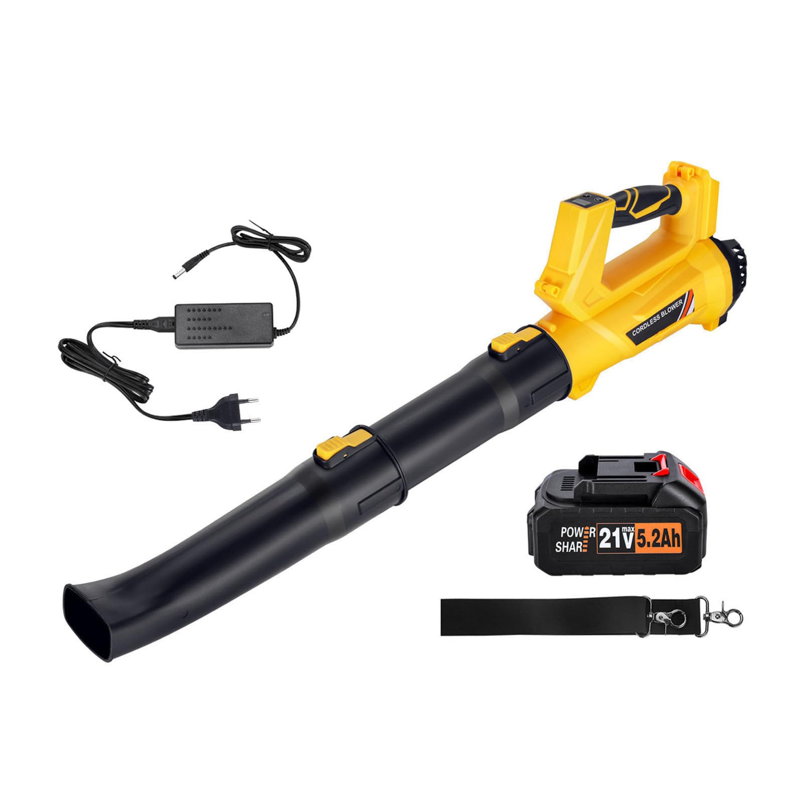 Potente Soffiatore per Foglie Senza Fili, Strumento Industriale a Batteria, Alta velocità del, Versatile per Cortile, Garage, Pulizia del Giardino, Bassa rumorosità, (Spina europea)