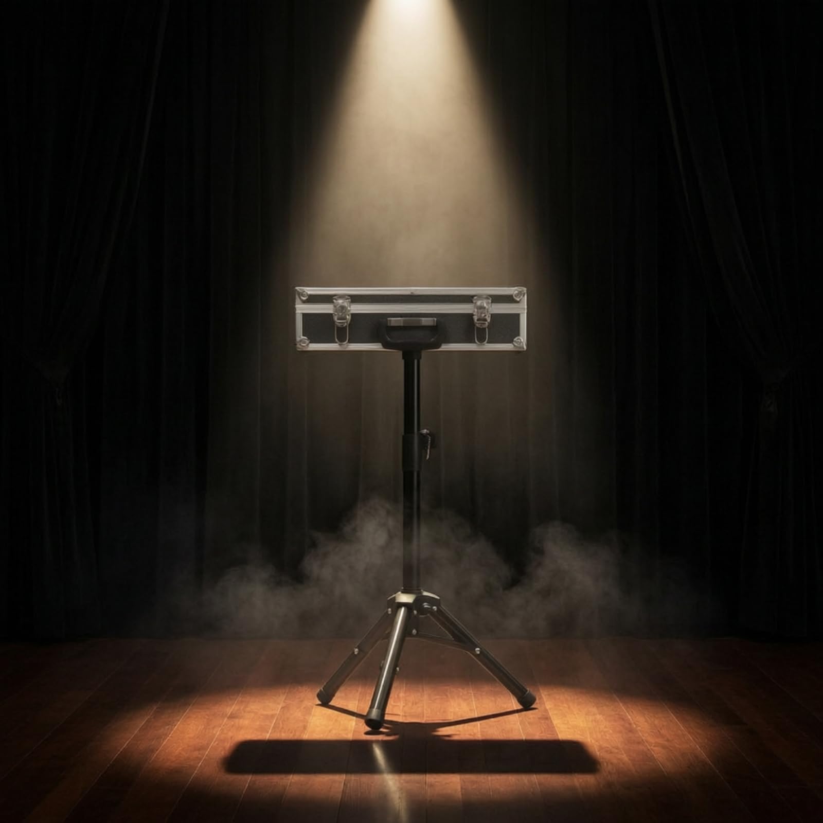 Piattaforma Palco Pieghevole Tavolo da Esibizione Portatile Tavolino da Performance Banco da Presentazione con Base Treppiede E Maniglia Valigetta | Portatile, Tavolo del prestigiatore con Treppiede, Pieghevole, per Spettacoli Teatrali, Prestigiatori