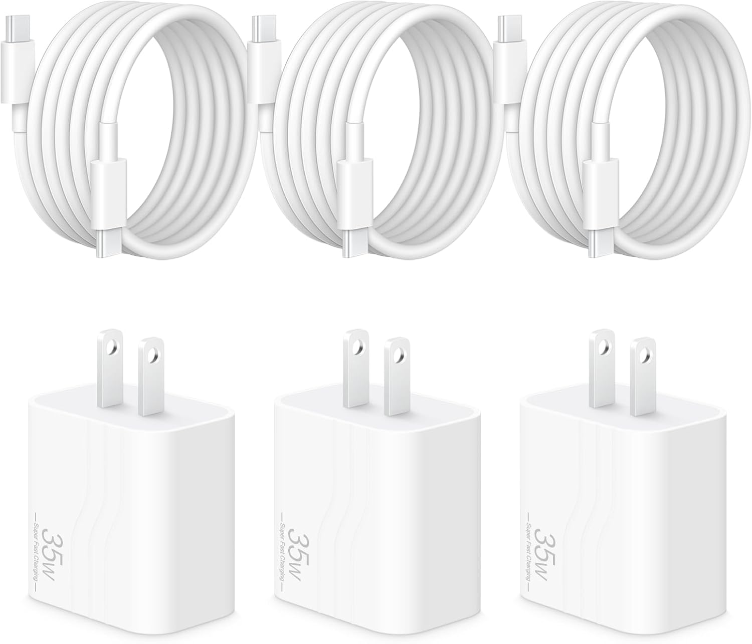 GUUSMART 40 W Type C Fast Charger Compatible with iPhone 17 16 15 Charger Fast Charging, 3-Pack USB C Charger Block Type C Chargers 6 FT Type C to C Cable for IP 17 Pro Max/16/15 Series-Pink