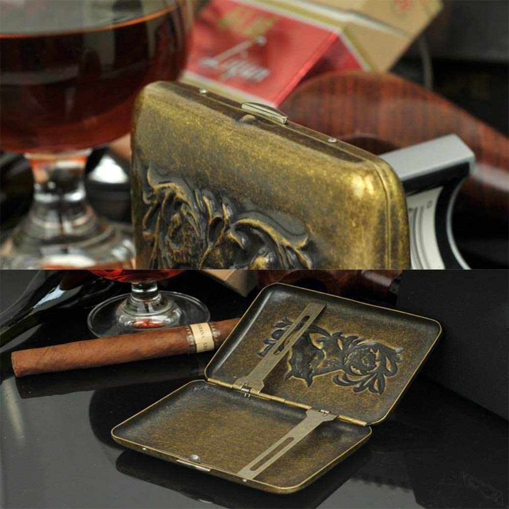 Zigarettenetui Gold - Wasserdichtes Metall-Etui Im Retro-Design