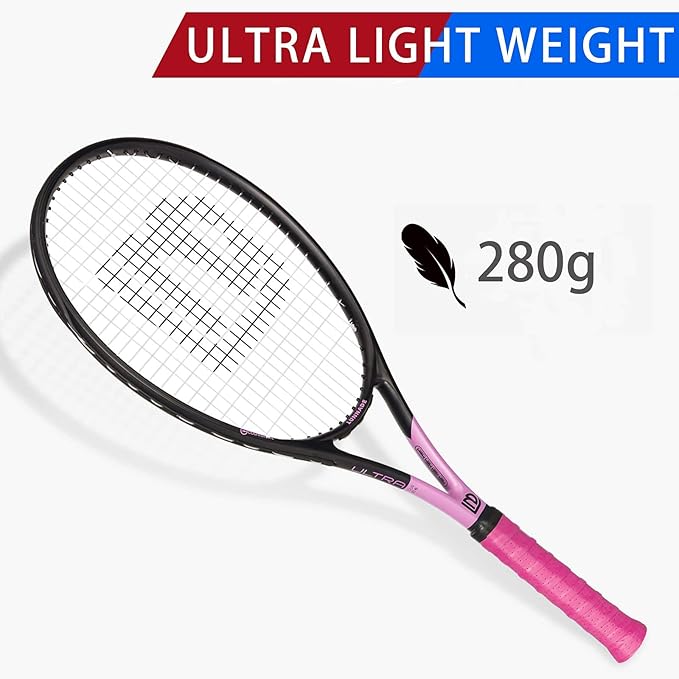 Raqueta de Tenis Adultos 27 Pulgadas, Fibra de Carbono Ligera miniatura 4