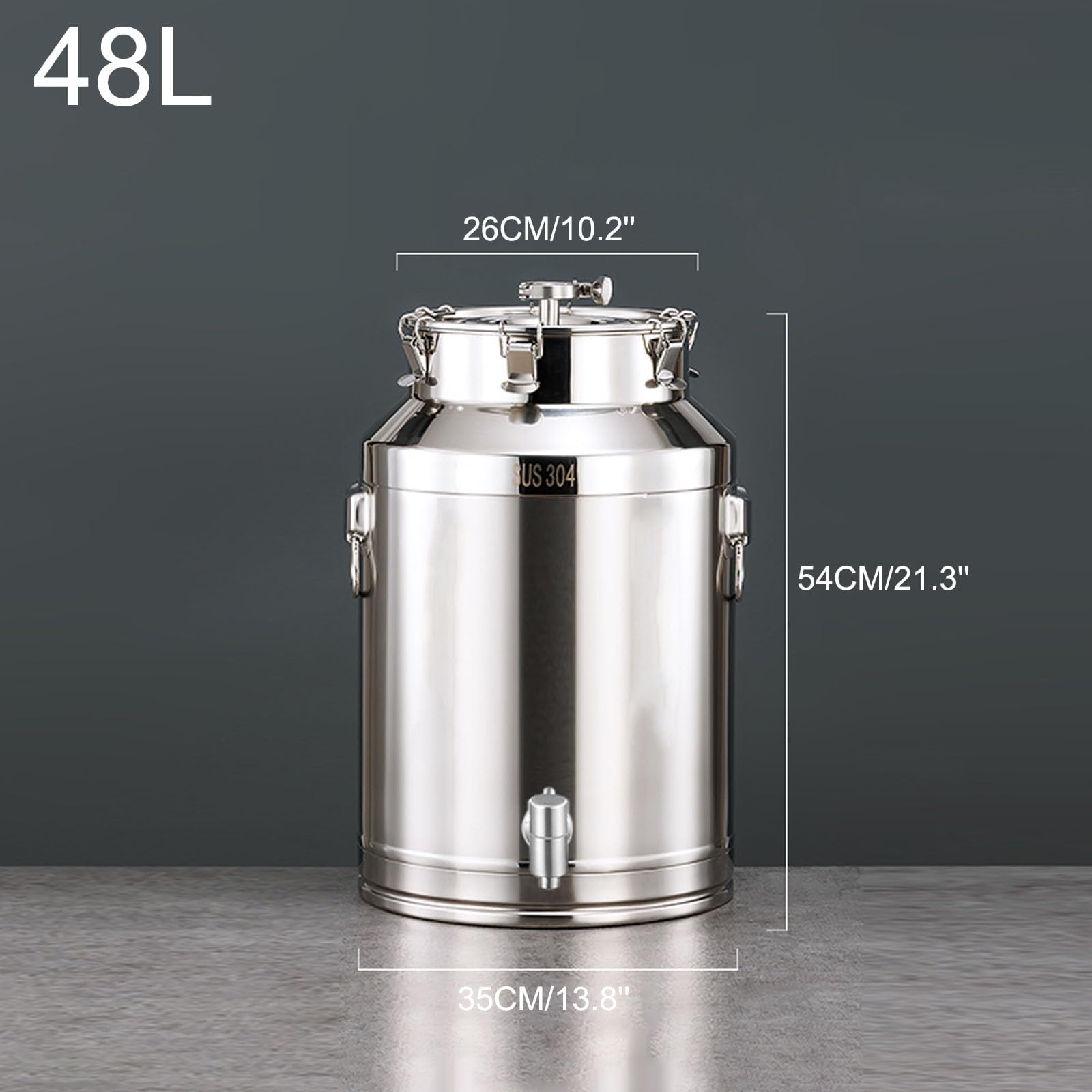 Fermentatore in acciaio inox con Airlock per birra e vino fatti in casa, secchio di stoccaggio per uso alimentare