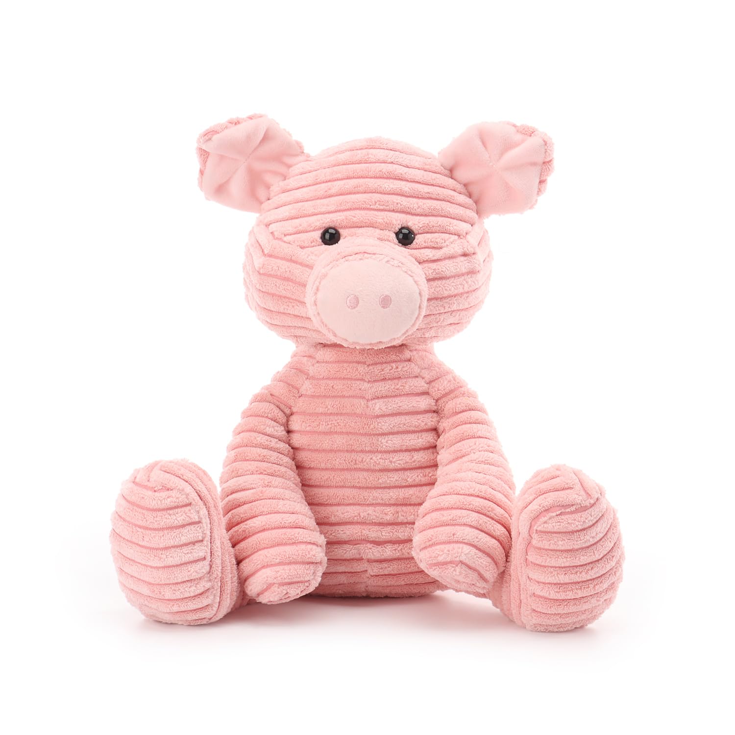 Apricot Lamb Pink Corduroy Pig Piglet Plushies Stuffed Animals for Baby Girl and Boy, Soft Cute Plush Toys for Kids, 11 Inches — image 1