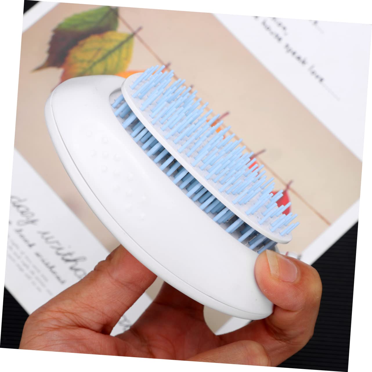 HOLIDYOYO Pet Grooming Comb for Dogs Cats Floating Hair Removal Tool with Comfortable Grip and Hanging Lanyard Efficiently Eliminates Tangles Knots Dander and Loose Hair