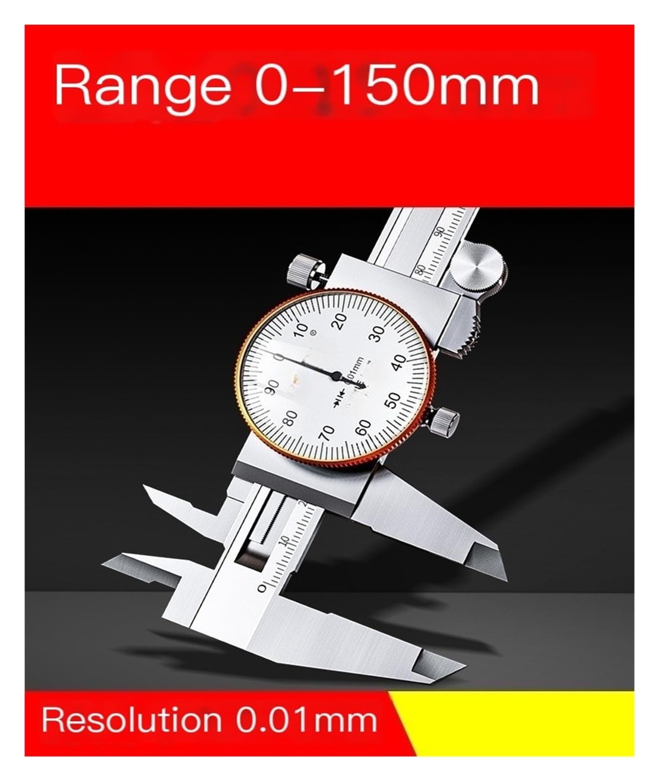 Calibrador Vernier con medidor calibrador mecánico de acero inoxidable(0-150MMaccuracy 0.01MM)