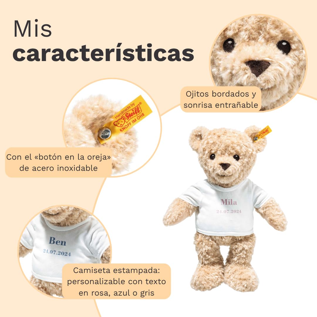 Steiff Peluche Osito de Nacimiento, Peluche Adorable, para niños y niñas, bebés a Partir de 0 Meses, Peluche 32 cm, Beige, 242748