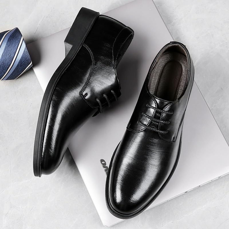 Men's Pointed Toe Lace Up Oxford Shoes Fashion Classic Leather Dress Shoes Comfortable Tuxedo Shoes Formal Derby Shoes2