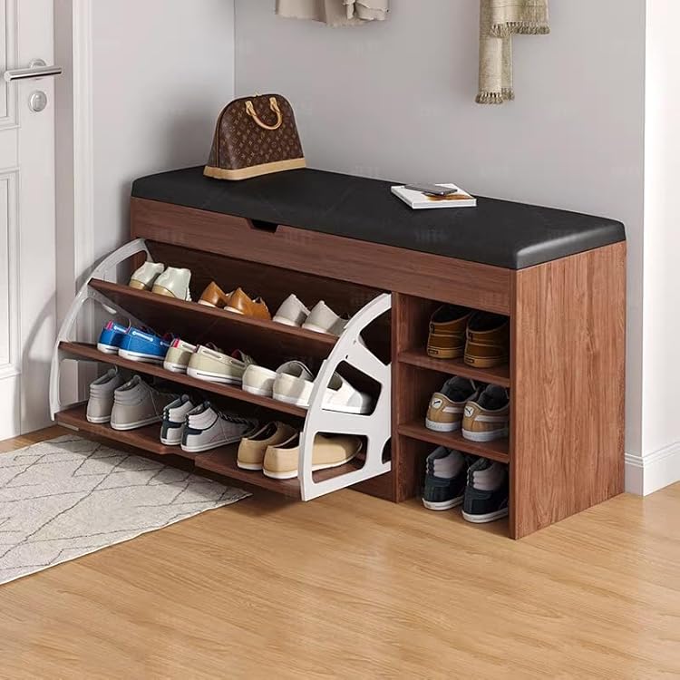 Shoe Storage Bench with Flip Top, Seat Cushion and Liberia Ubuy