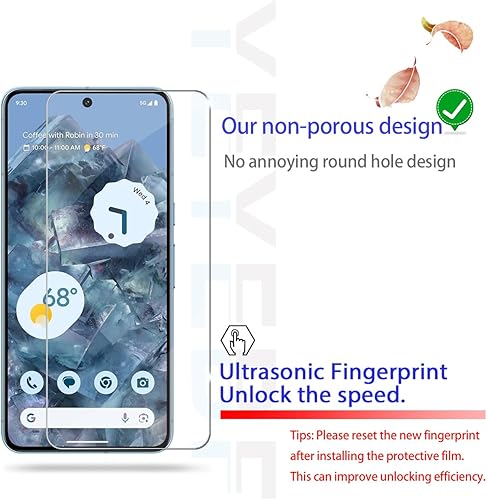 Miniatura 4 de Pixel 8 Pro - Protector de pantalla de vidrio templado transparente HD [3D Touch] [sin burbujas] [antiarañazos] [compatible con fundas] protector
