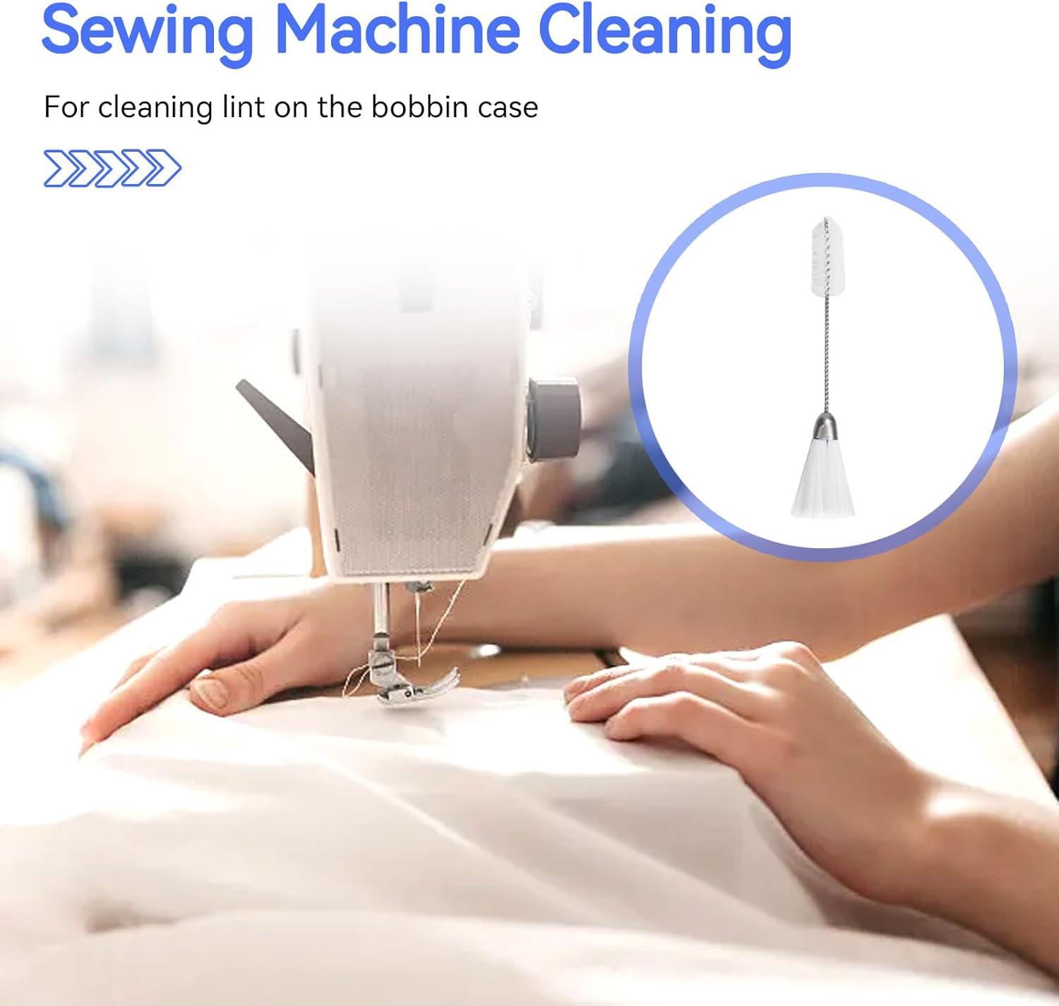 10PCS Double Ended Sewing Machine Cleaning Brush, Double Sided Applicator Brush Multi Purpose Cleaning Brush for Keyboard, Automobile and Tight Spaces, 5.71 Inch Lint Removal Tool Set