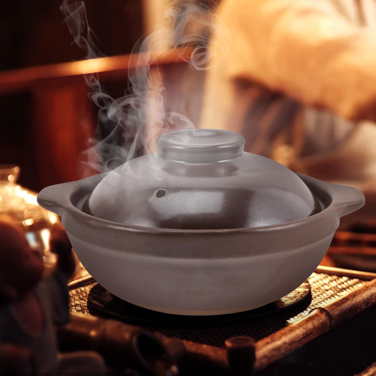 Cabilock Japanese Donabe Clay Pot with Lid, 6.5 Inch Terracotta Ceramic Casserole for Stovetop & Oven, Traditional Earthenware for Cooking Rice, Soup, Stew and Meat