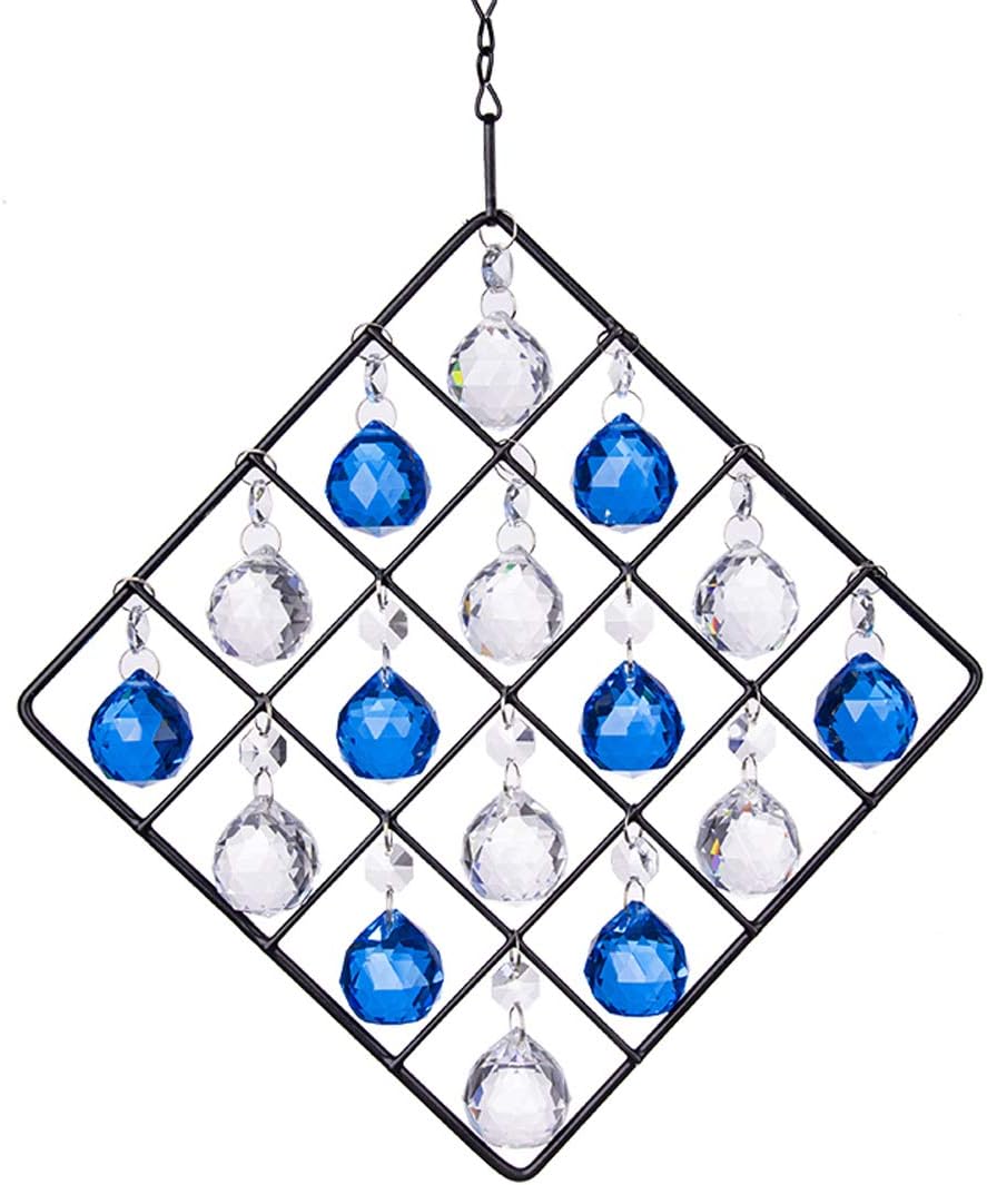 Longsheng Blue Crystal Prisms Ball Hanging Pendant Ornament Window Home Decor Suncatcher