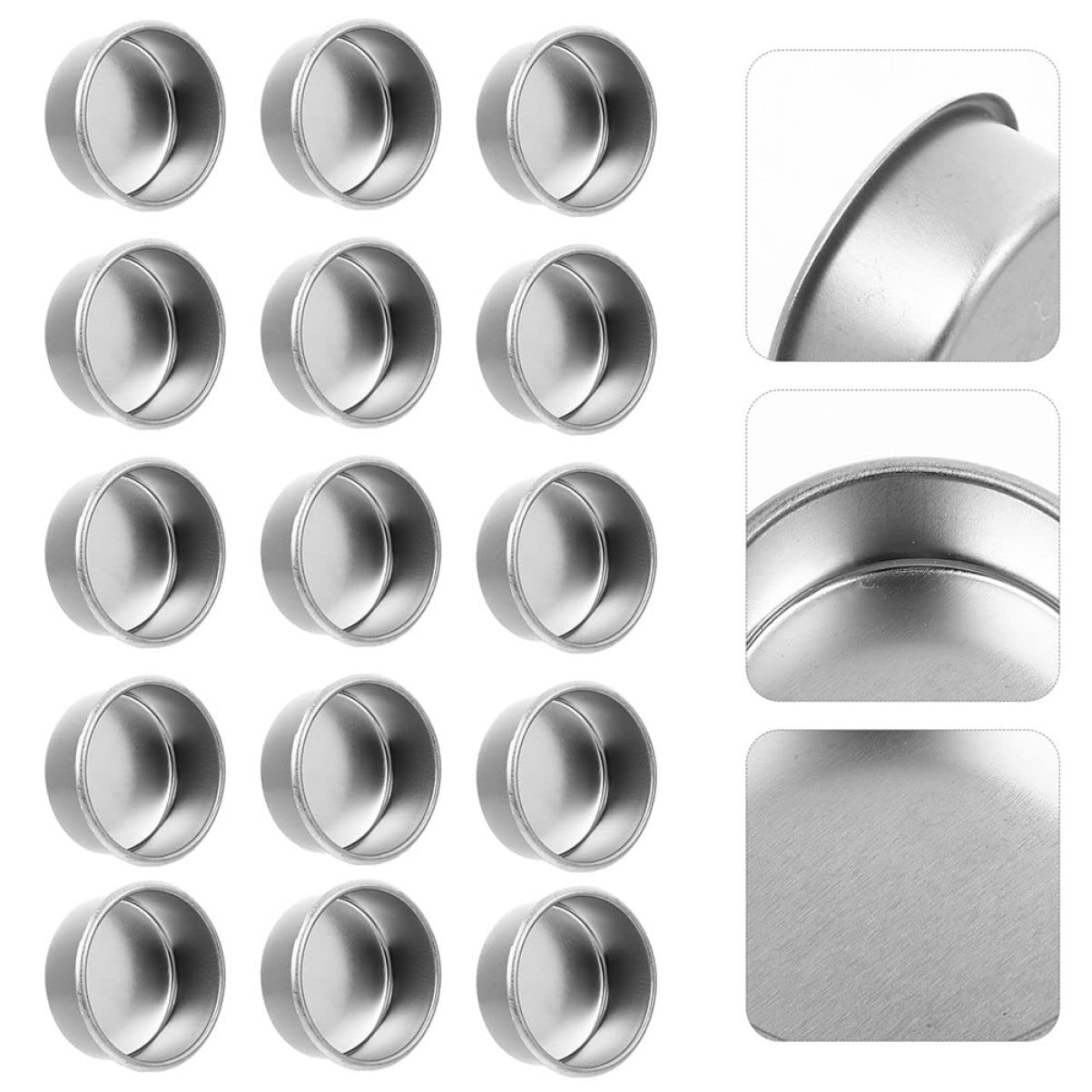 GARVALON Portavelas De Hierro Plateado Borde Doblado, 24 Unidades, Vasos para Velas DIY, Candelabros Decorativos para Manualidades, Decoración del Hogar y Fiestas