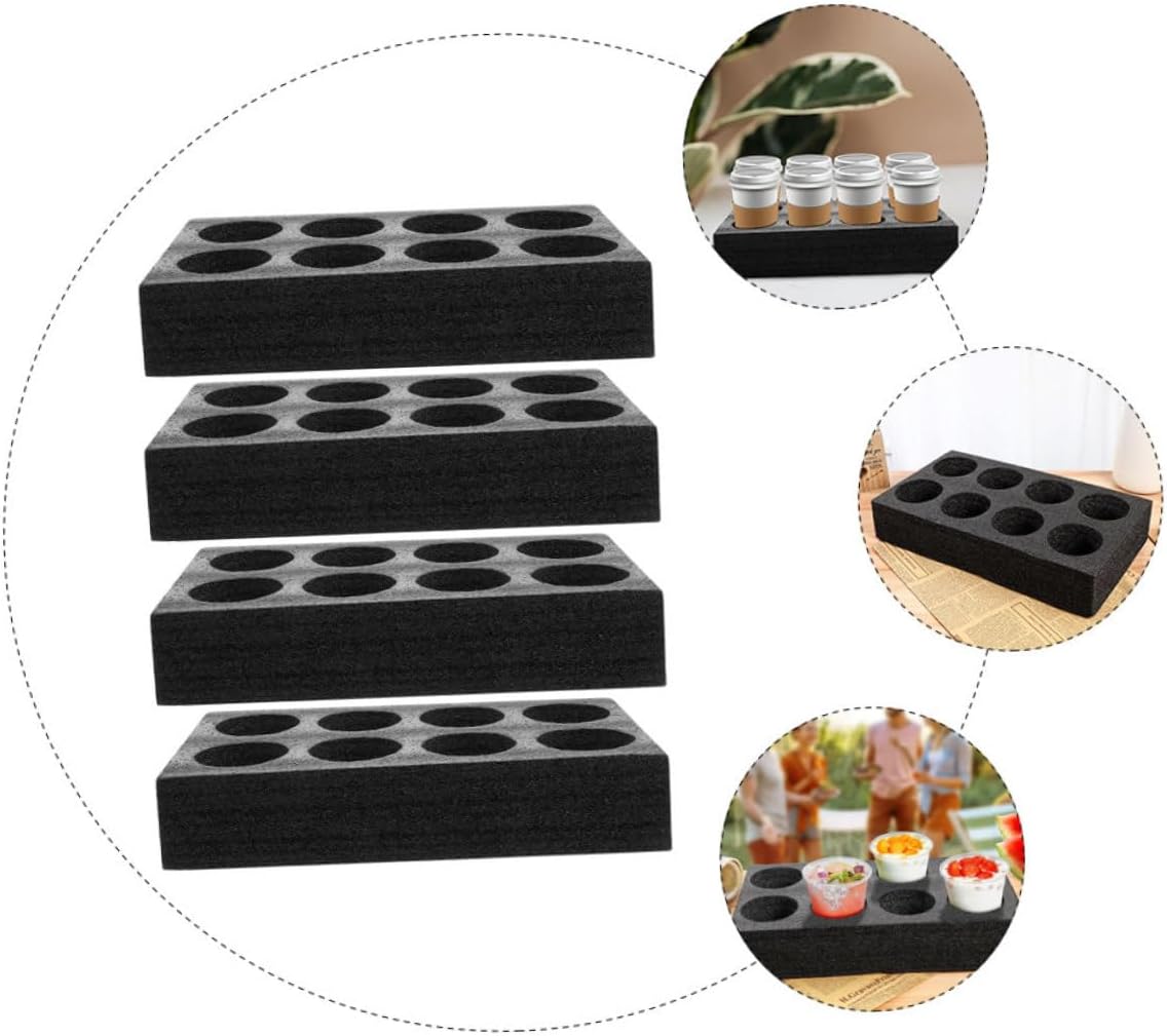 ERINGOGO 4pcs Foam Take Cup Holder Tray Beverage Carrier for Drinks Cup Holder for Couch Walker Car Bike