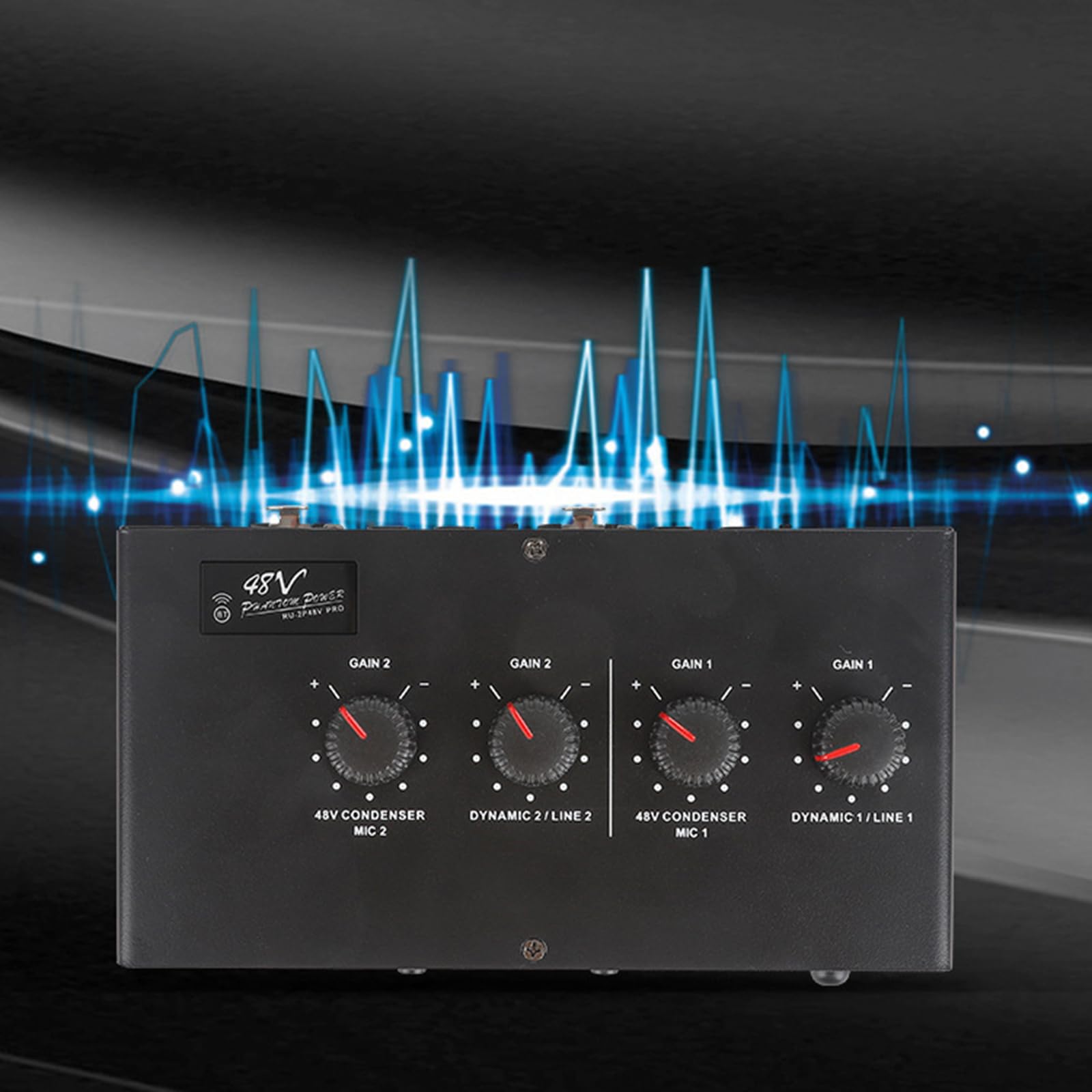 Preamp Microfono A Doppio Canale per Microfoni Dinamici E Condensatori con Microfono Dinamico da 50 E Potenza