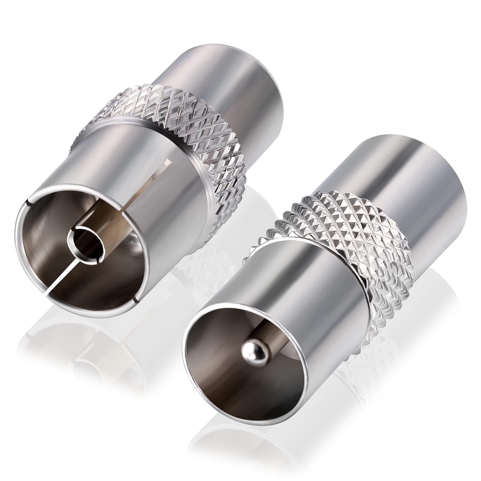 Bingfu Adaptateur Antenne TV Mâle et TV Mâle à Femelle Câble Coaxial Connecteur RF 75 ohm pour Système Audio Radio FM