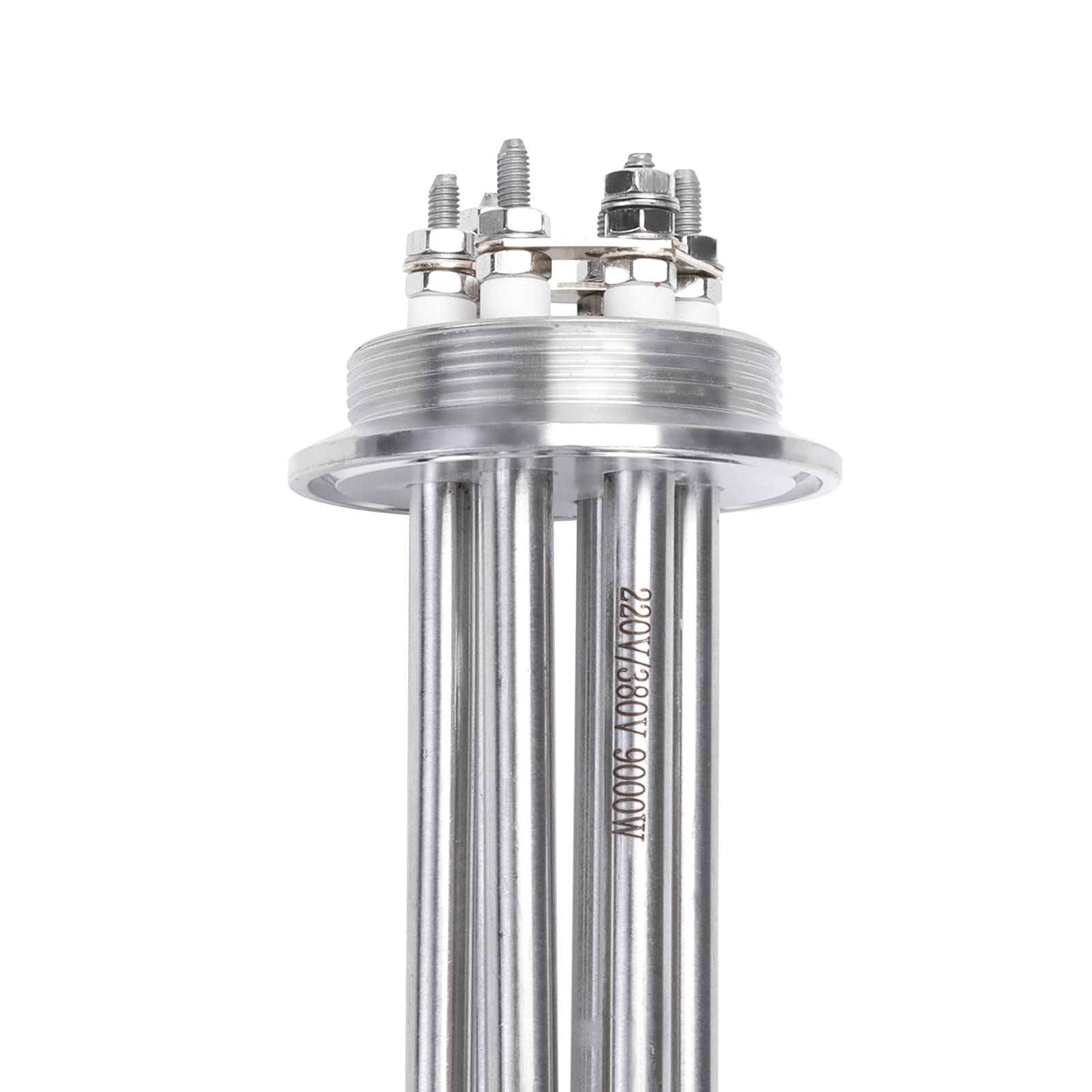 DERNORD Heizelement Tri-Clamp 220V 9000W DN50 2 Zoll Heizstab Tube Flansch aus Edelstahl mit Schwarzer Kunststoffabdeckung und Silikonring