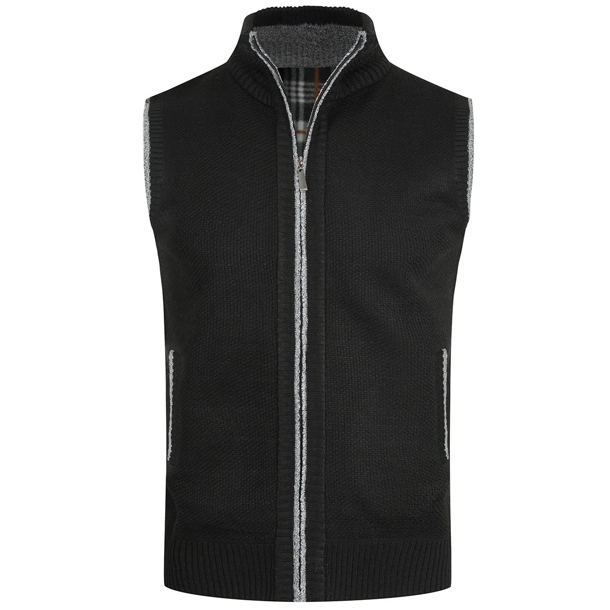 YOUTHUP Gilet da Uomo Senza Maniche Canotta Invernale in Maglia Foderata in Pile con Cerniera Spessa