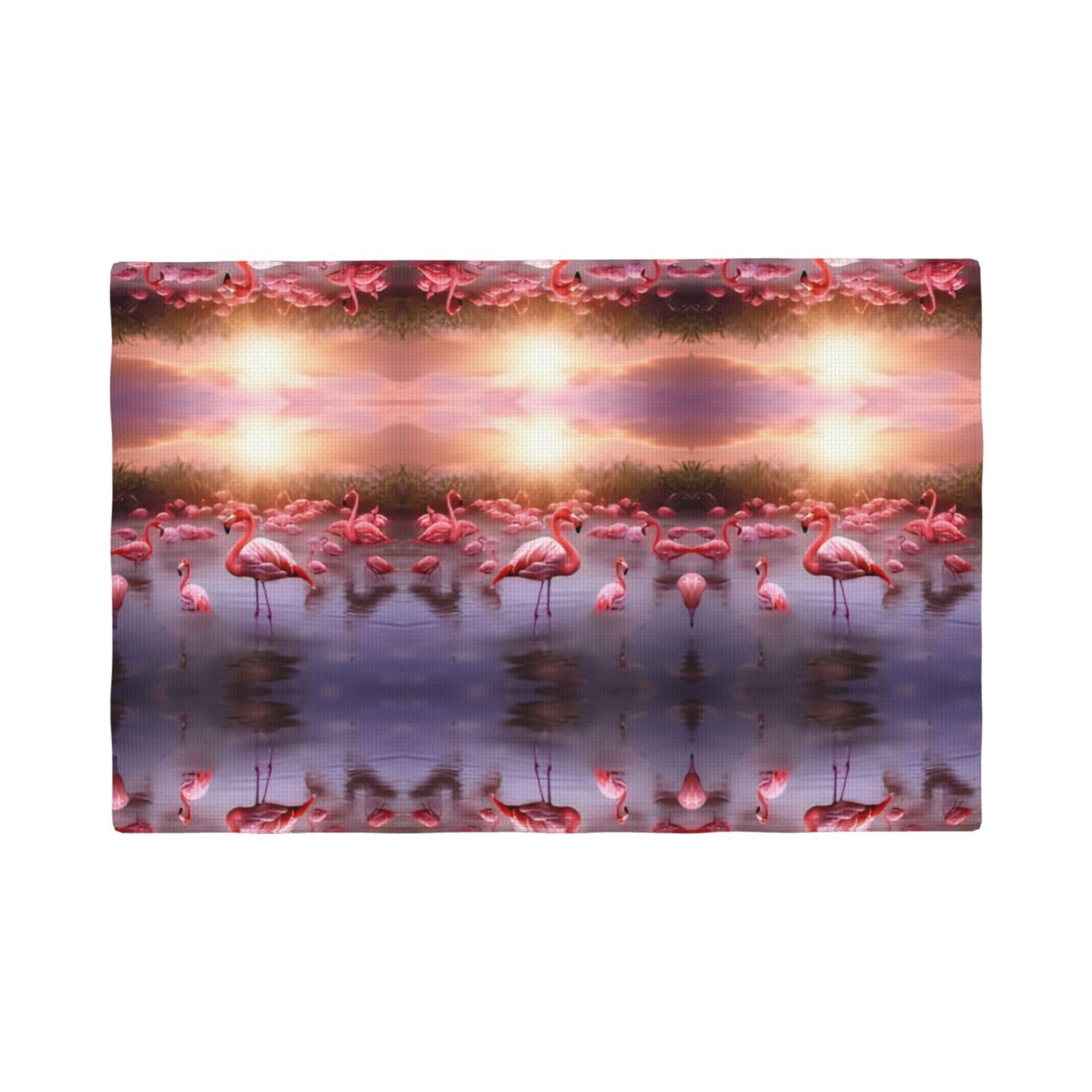 Flamingos Imitation Linen Placemat â€“ Elegant Double-Sided Printed Table Mat for Home, Dining, Weddings