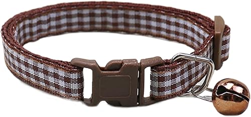 Worparsen Collar para gato con campana y hebilla collar regular reflectante para perro y gato collar ajustable duradero para mascotas collar de