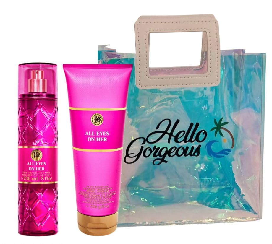 All Eyes On Her- Gingham Collection - White BarnBath/Body Works - 2 Piece Bundle - Full Size and Gift Bag HELLO GORGEOUS
