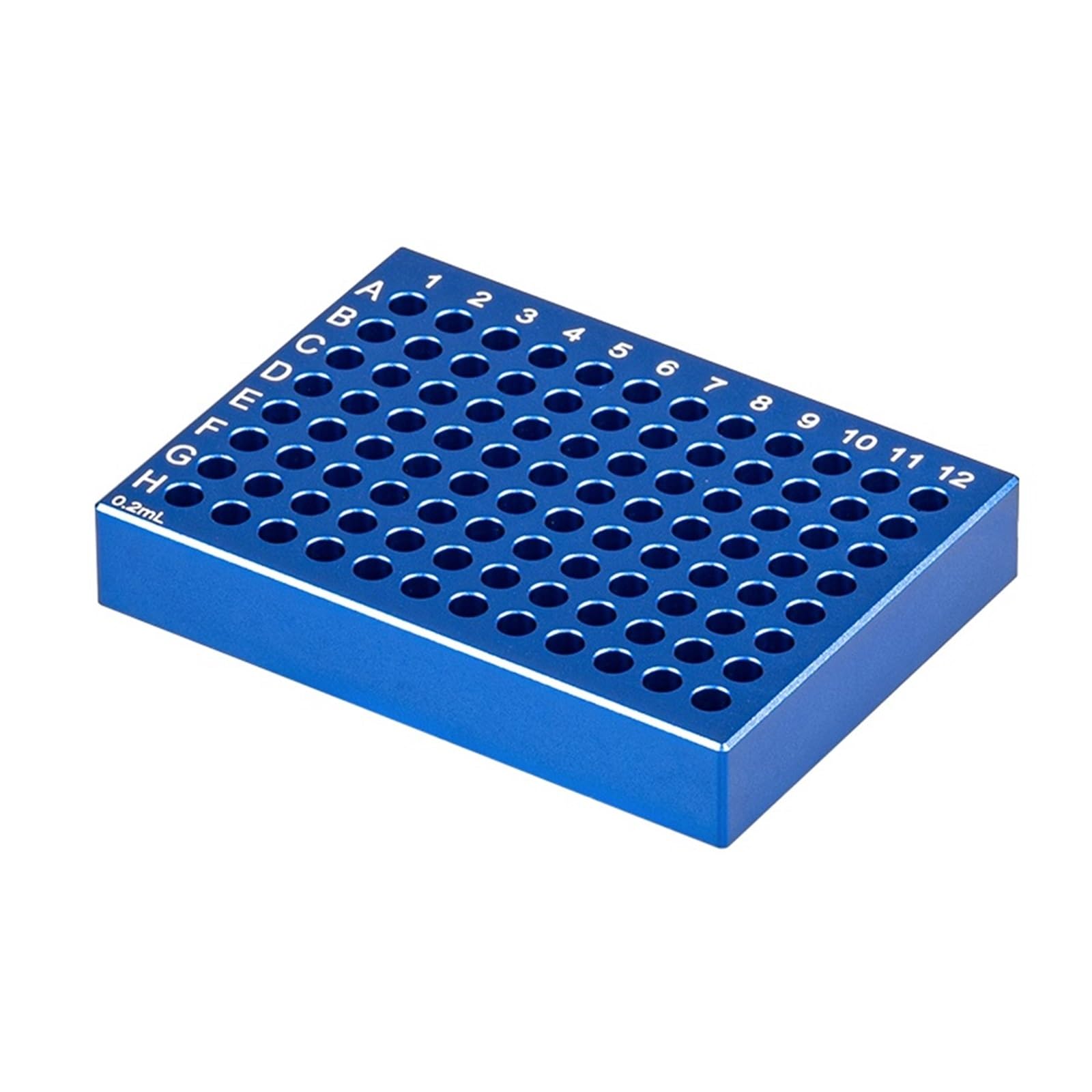 Gradilla Para Tubos De Centrífuga Enfriador de bloque de enfriamiento de aluminio de 96 pozos for tubos de 0,1 ml y 0,2 ml, rayas, placas de 96 pozos, rejilla for tubos de caja de hielo, 1 pieza | 0.2ml-96Hole-Golden
