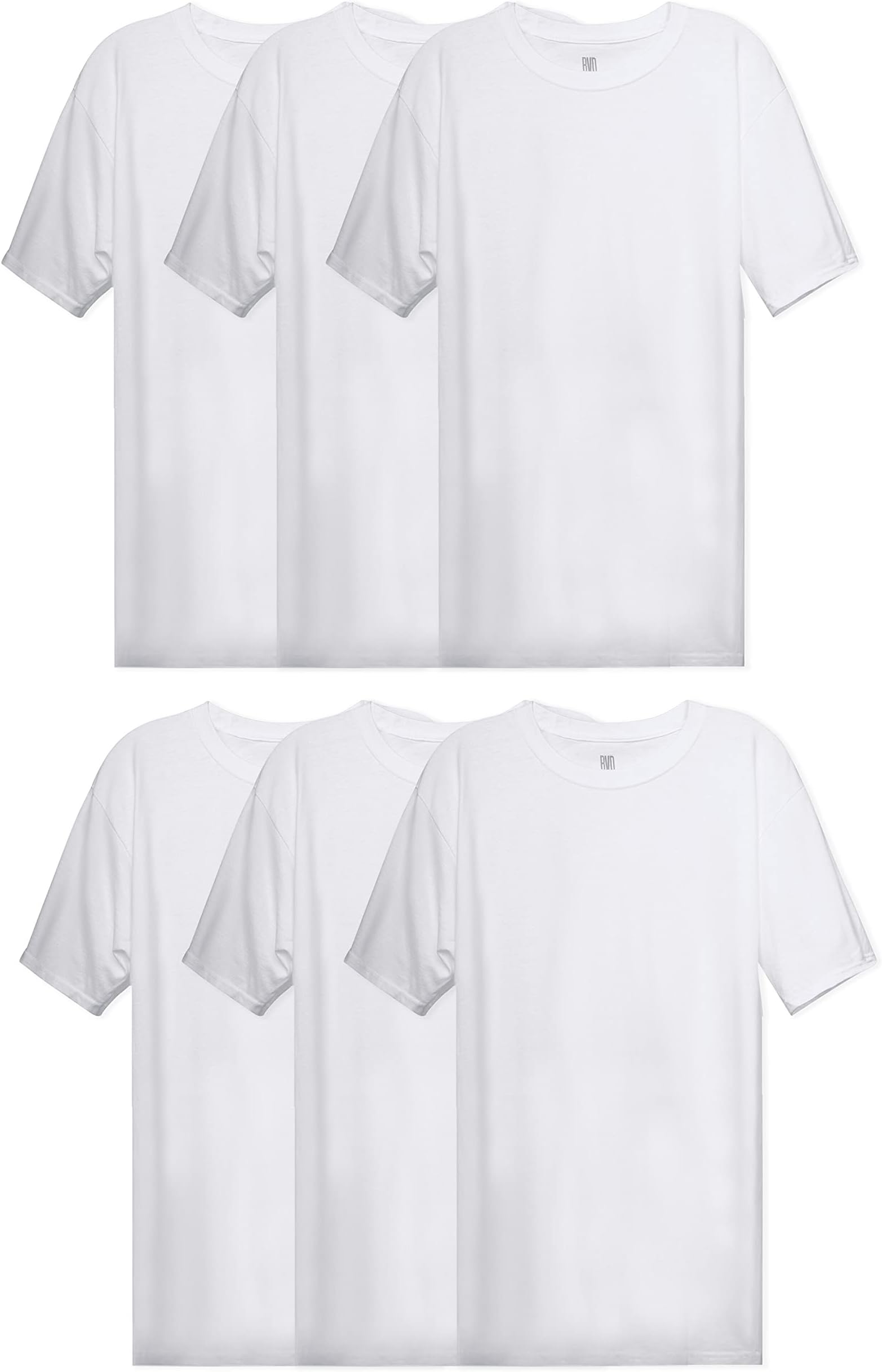 BVDMen's 6pk White Crew Tee