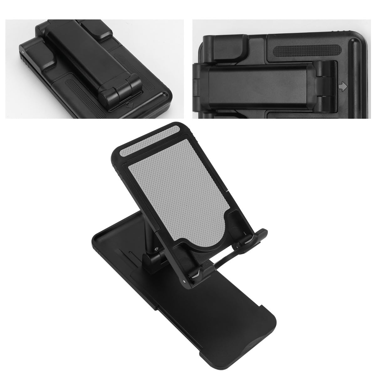 Adjustable Portable Phone Holder with Foldable Design and Sturdy PC Material for Desktop Streaming and Everyday Phone Support