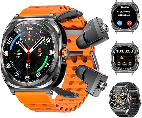 Miniatura 1 de Reloj inteligente con auriculares (responder y hacer llamadas) Reloj resistente al agua IP67 (2 correas), relojes deportivos más de 100 modos