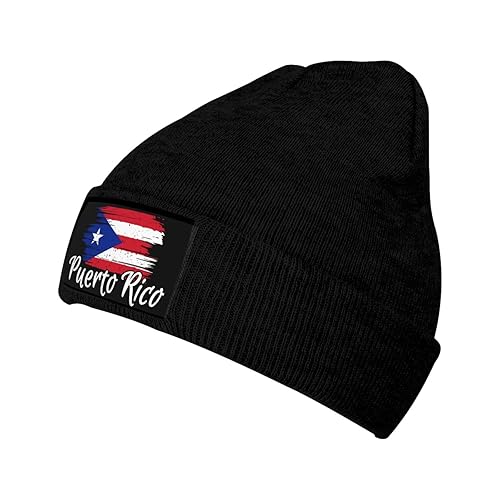 Cute Puerto Rico Flag Knit Hat Soft Stretchy Ski Beanie