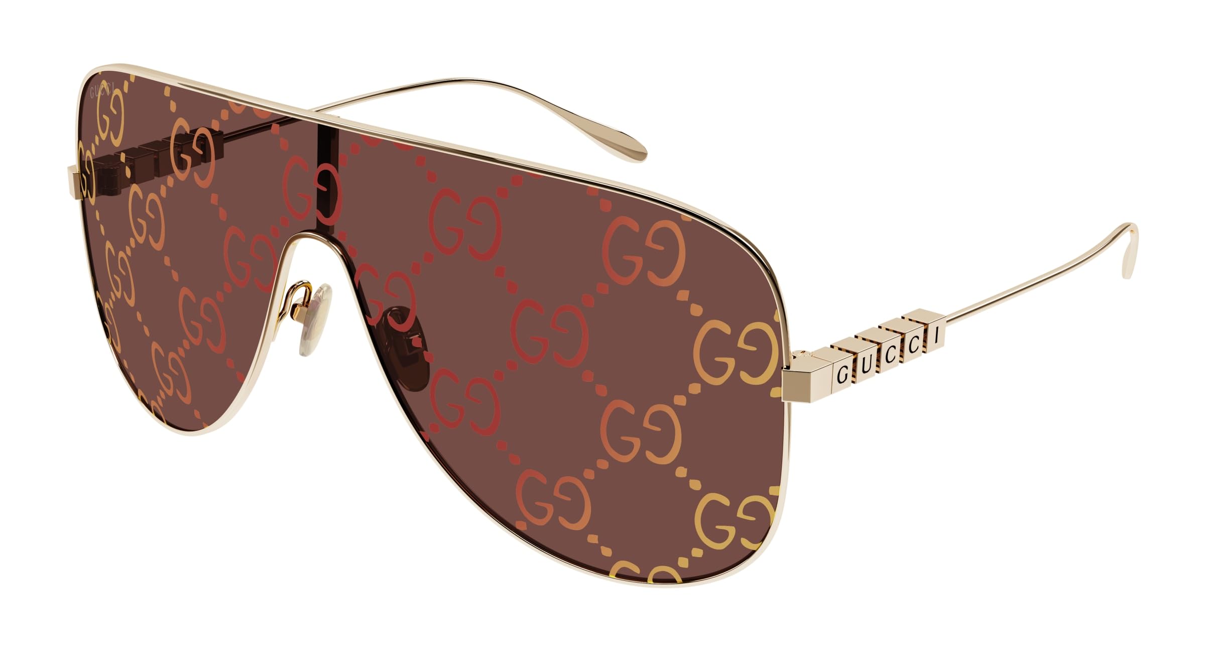 Gucci GG1436S Gold Brown Logo 99 1 135 women Sunglasses