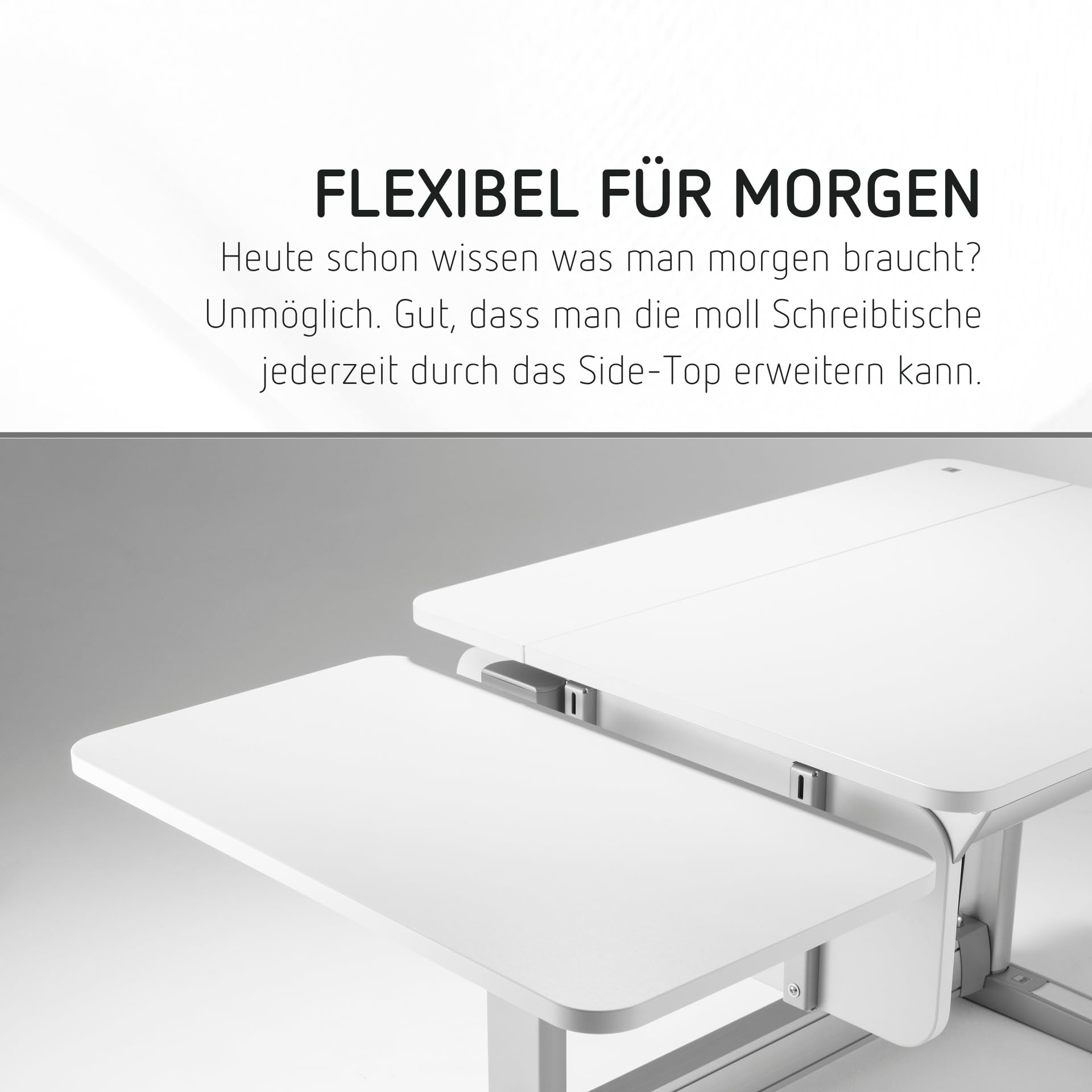 moll Sprinter Side Top Erweiterung für Kinderschreibtisch | vergrößert die Arbeitsfläche seitlich | praktische Ablagemöglichkeit für mehr Ordnung | ideal für Schulkinder | Made in Germany