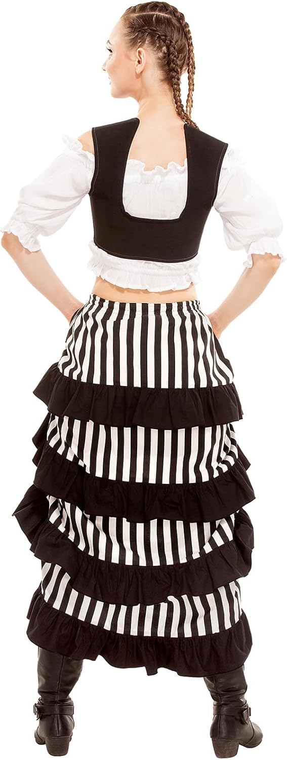 ThePirateDressing Steampunk Victorian Cosplay Costume Womens High-Low Show Girl Skirt - Image 4